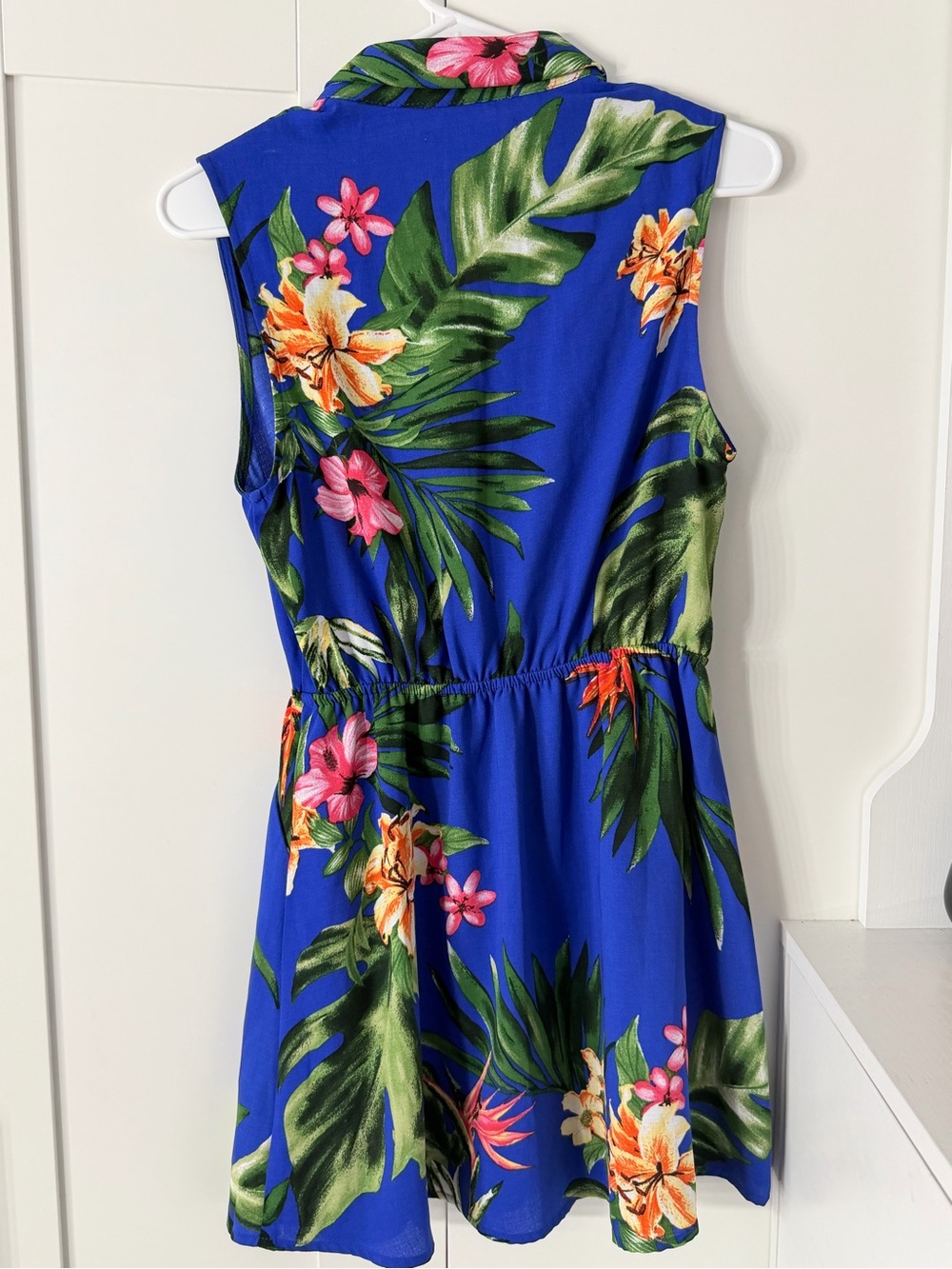 Urban Outfitters Blue Tropical Print Mini Dress - Picture 8 of 8
